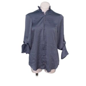 Express Blue Ruffle Shirt sz lg